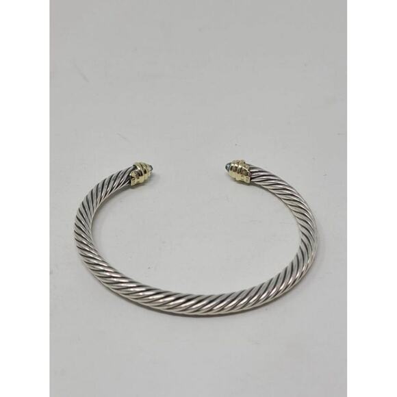 David Yurman Sterling Silver Topaz Cable Classic Cuff - Picture 7 of 10